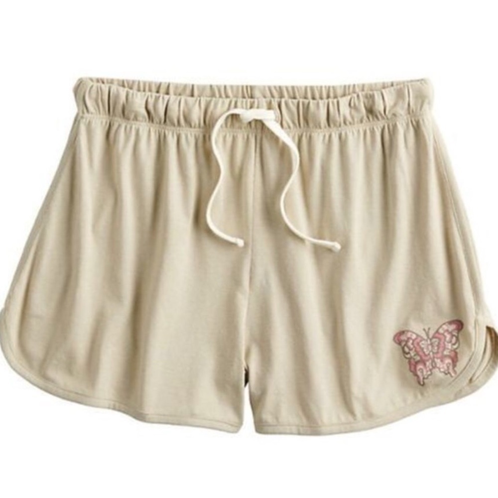 Fifth Sun butterfly screenprint shorts Woman’s size Small  coral brown c…